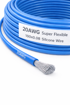 Провід монтажний 20AWG (100*0.08) супергнучкий силіконовий синій 102008 фото