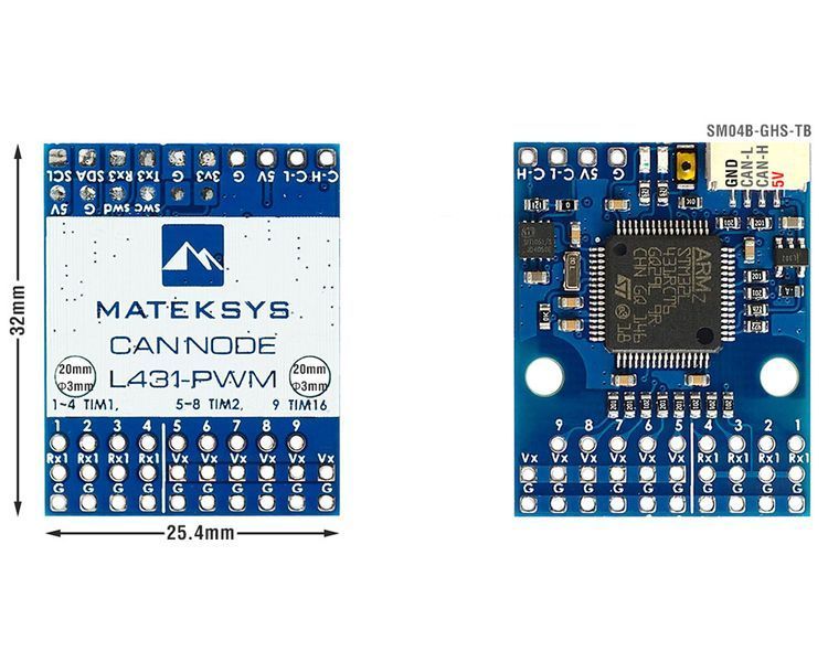 Конвертер сигналу Matek DroneCAN to PWM adapter, AP Periph (CAN-L4-PWM / L431PWM) 431 фото